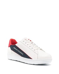 Baskets basses en cuir imprimées blanches Armani Exchange