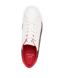 Baskets basses en cuir imprimées blanches Armani Exchange