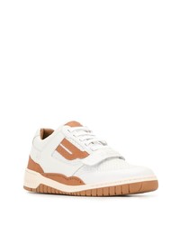 Baskets basses en cuir imprimées blanches Bally