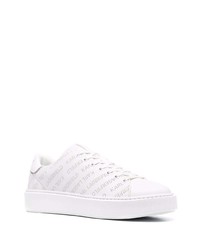 Baskets basses en cuir imprimées blanches Karl Lagerfeld