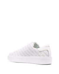 Baskets basses en cuir imprimées blanches Karl Lagerfeld