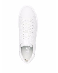 Baskets basses en cuir imprimées blanches Karl Lagerfeld