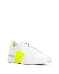 Baskets basses en cuir imprimées blanches Philipp Plein