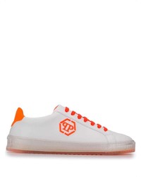 Baskets basses en cuir imprimées blanches Philipp Plein