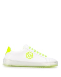 Baskets basses en cuir imprimées blanches Philipp Plein