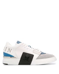 Baskets basses en cuir imprimées blanches Philipp Plein