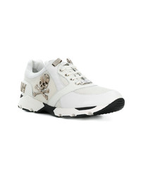 Baskets basses en cuir imprimées blanches Philipp Plein