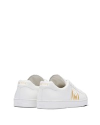 Baskets basses en cuir imprimées blanches Prada