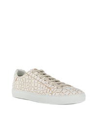 Baskets basses en cuir imprimées blanches Hide&Jack