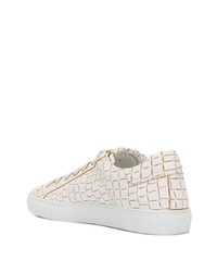 Baskets basses en cuir imprimées blanches Hide&Jack