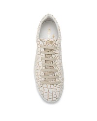 Baskets basses en cuir imprimées blanches Hide&Jack