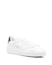 Baskets basses en cuir imprimées blanches Golden Goose