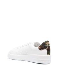 Baskets basses en cuir imprimées blanches Golden Goose