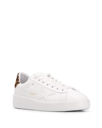 Baskets basses en cuir imprimées blanches Golden Goose