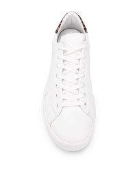 Baskets basses en cuir imprimées blanches Golden Goose