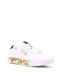 Baskets basses en cuir imprimées blanches VERSACE JEANS COUTURE