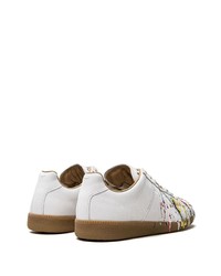 Baskets basses en cuir imprimées blanches Maison Margiela