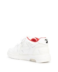 Baskets basses en cuir imprimées blanches Off-White