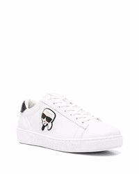 Baskets basses en cuir imprimées blanches Karl Lagerfeld