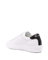 Baskets basses en cuir imprimées blanches Karl Lagerfeld