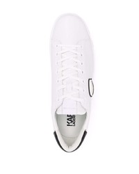 Baskets basses en cuir imprimées blanches Karl Lagerfeld