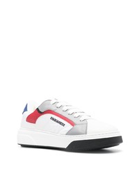 Baskets basses en cuir imprimées blanches DSQUARED2