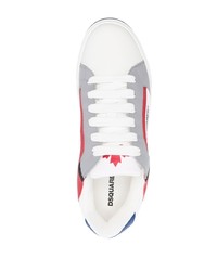 Baskets basses en cuir imprimées blanches DSQUARED2