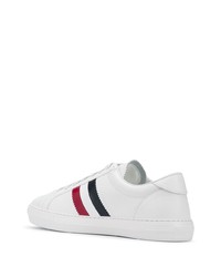 Baskets basses en cuir imprimées blanches Moncler