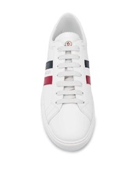 Baskets basses en cuir imprimées blanches Moncler