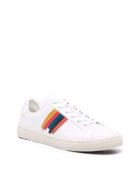 Baskets basses en cuir imprimées blanches Paul Smith