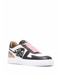 Baskets basses en cuir imprimées blanches Philipp Plein