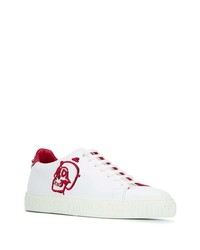 Baskets basses en cuir imprimées blanches Philipp Plein