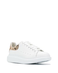 Baskets basses en cuir imprimées blanches Alexander McQueen