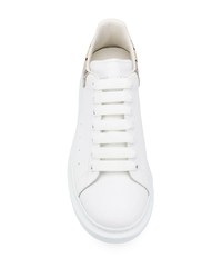 Baskets basses en cuir imprimées blanches Alexander McQueen