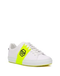 Baskets basses en cuir imprimées blanches Philipp Plein