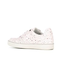 Baskets basses en cuir imprimées blanches Lanvin