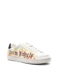 Baskets basses en cuir imprimées blanches Palm Angels