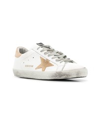 Baskets basses en cuir imprimées blanches Golden Goose Deluxe Brand