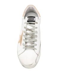 Baskets basses en cuir imprimées blanches Golden Goose Deluxe Brand