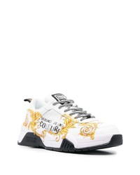 Baskets basses en cuir imprimées blanches VERSACE JEANS COUTURE