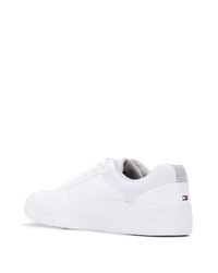 Baskets basses en cuir imprimées blanches Tommy Hilfiger