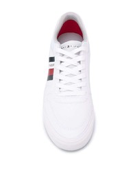 Baskets basses en cuir imprimées blanches Tommy Hilfiger