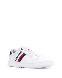 Baskets basses en cuir imprimées blanches Tommy Hilfiger