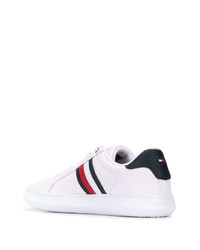 Baskets basses en cuir imprimées blanches Tommy Hilfiger