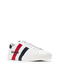 Baskets basses en cuir imprimées blanches Moncler