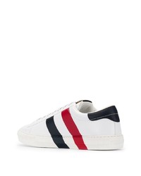 Baskets basses en cuir imprimées blanches Moncler