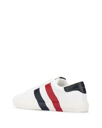 Baskets basses en cuir imprimées blanches Moncler