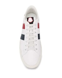 Baskets basses en cuir imprimées blanches Moncler