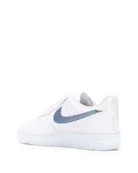 Baskets basses en cuir imprimées blanches Nike