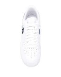 Baskets basses en cuir imprimées blanches Nike